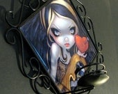 Heart of Nails Black Wrought Iron Tile Frame with Candle Holder from Jasmine Becket-Griffith Art ceramic tile goth dark fairy
