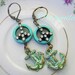 Anchor Earrings - Shabby Southern Gypsy Bohemian earrings, Turquoise rhinestone Peace Symbol, Anchor Jewelry - Patina earrings , sailors