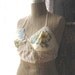 Vintage Flowers Bra Top, Crop, Cream, Blue, Orange, Green, Rustic, Vintage Lace, Boho