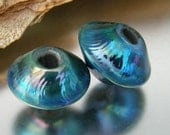 KILLERBEEDZ1 - Black Nebula -  Bicone Lampwork Bead Set
