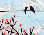 Bybee - Birds on a Wire - Original Painting 5x5