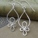 Celtic Loops Sterling Silver Wire Earrings, Celtic Jewelry, Celtic Knot- Hammered Wire Dangle Earrings