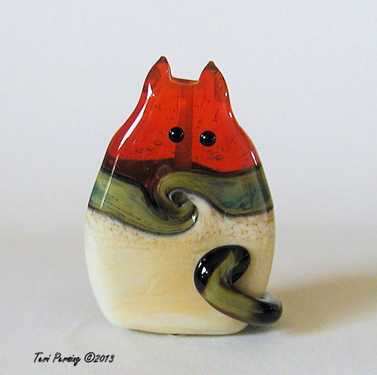 Cat Bead Handmade Lampwork by teribeads - Shadi FatCat