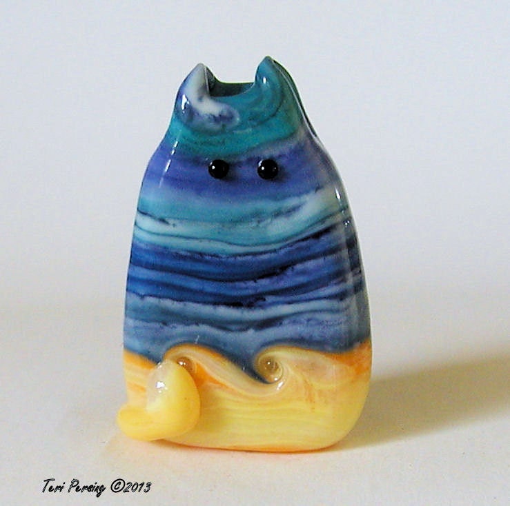 Cat Bead Handmade Lampwork Focal - Fargo FatCat