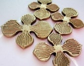 Handmade Bronze Dogwood Blossoms - set of 4