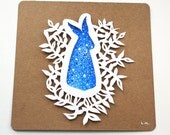 Constellation of the Hare - Paper cut and watercolor