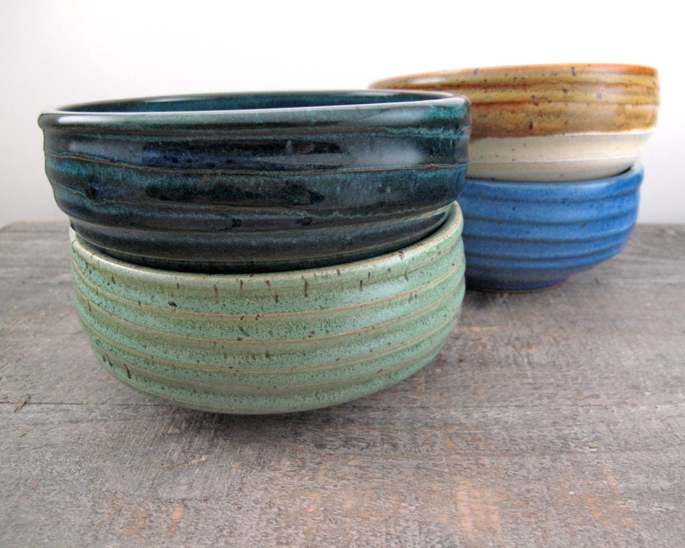 Sean and Grace's Carved Bowls - Cereal Bowls - Multi Colored - Fluted - Earthy