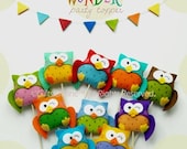 Set of 5 OWL WONDER Luxe Party Topper - woodland theme party favors - reusable cake topper - unique gift party decor
