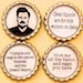Ron Swanson Inspired Flattened Bottle Cap Magnet, Set of Four