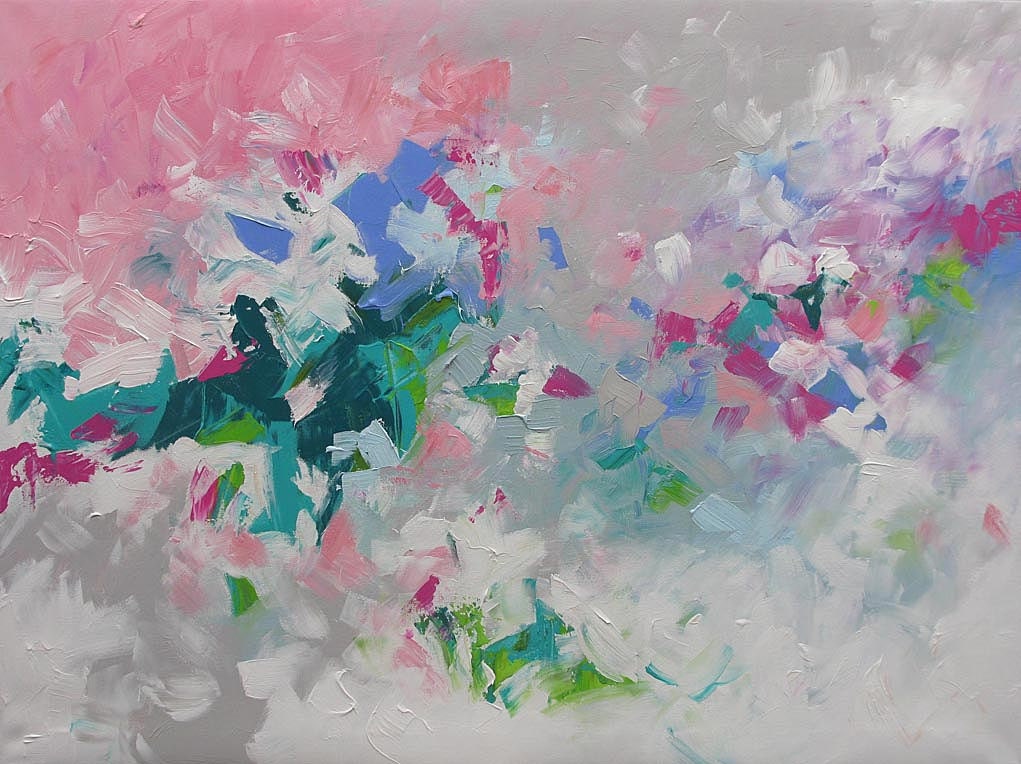 MOVING SALE - Abstract Painting Original Art Modern Expressionist Non Objective Large Acrylic Painting on Canvas by Linda Monfort