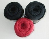 Cotton Yarn Destash Blacks and Red