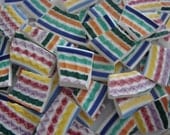 Mosaic Tiles Broken plate Art Supply Rainbow Textured Stripe Pieces