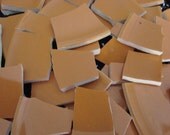 Mosaic Tile Hand Made Cut Broken Orange Vintage Plate Pieces Solid Color