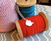 White Teapot Necklace