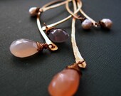 Statement Necklace Metal, Moonstone Necklace, Pearl Necklace, Bohemian Necklace