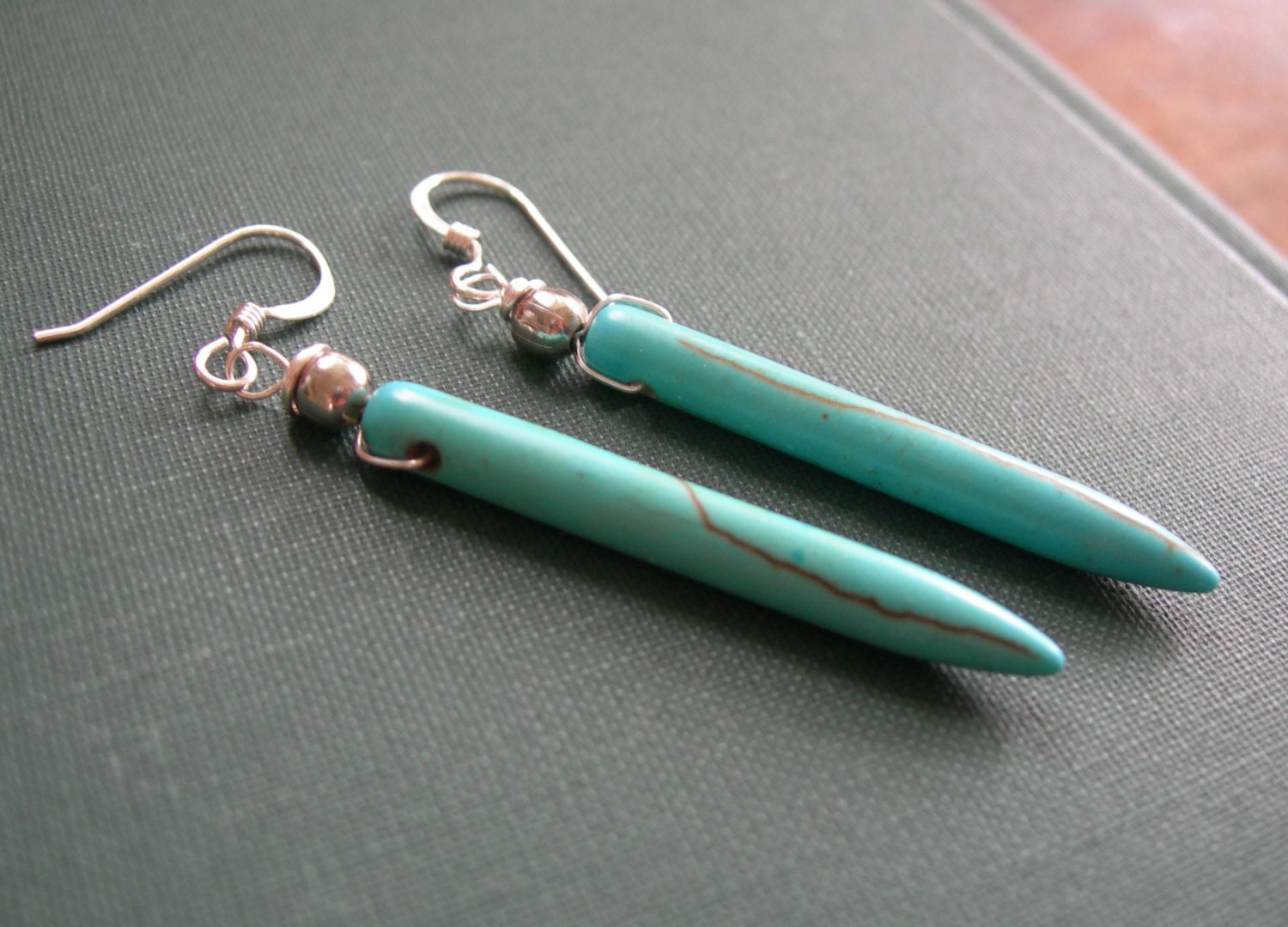 Dangling Earrings, Silver Earrings, Handmade Earrings, Blue Earrings, Minimalist Earrings