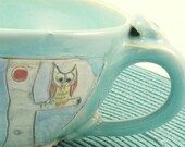 Large Blue Handled Soup Bowl Soup Mug or Latte Cup SM52 IN STOCK / large latte mug / soup bowl with handle Graduate Gift