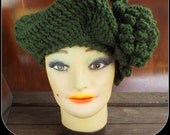 Instant Download Crocheted Pattern Hats for Women - Crochet Hat Pattern PDF for the Lynette Beret Hat with Flower - Permission To Sell