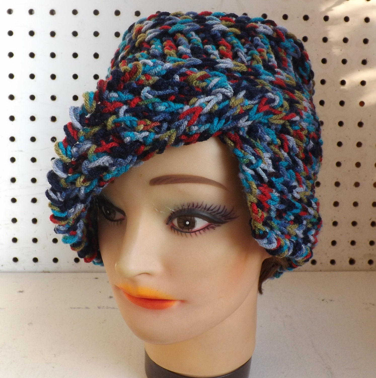 Instant Download Crochet Pattern PDF for the Clairisse Beanie Hat with Asymmetrical Flip Top Visor - Permission To Sell