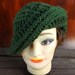 Crochet Hat Women Hat - PALM LEAF Womens Beret Hat Asymmetrical in Olive Green - Custom Order