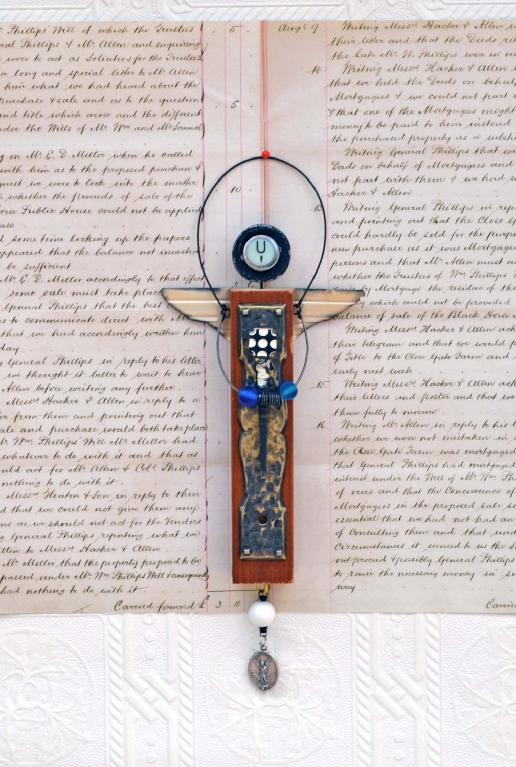 Original Assemblage Mixed Media Angel U