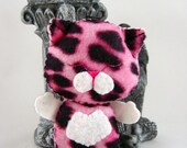 Pink Leopard Neko Keychain Charm Plush
