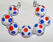 SPRING CLEANING SALE Americana handmade lampwork beads