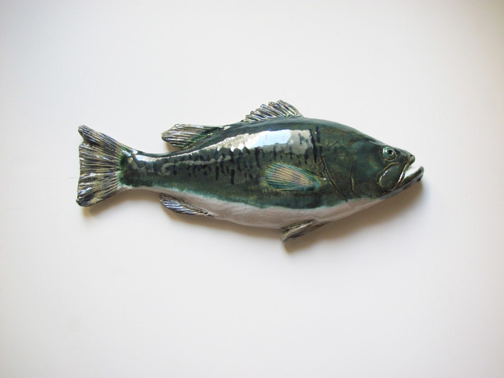 Ceramic Largemouth Bass  Number 1 decorative art fish wall hanging