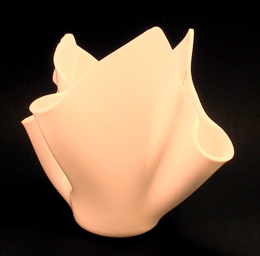 Vase Candle - White Opal Glass Vase