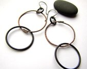 Steel & Copper Circles earrings