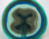 MOHAWK TRAIL- Self Striping Spontaneous Spinning Roving Bullseye Bump - (5.8 oz. center-pull bump)