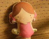 Pretty Dollie -- doll/pillow/plush/softie/decor --- brown hair