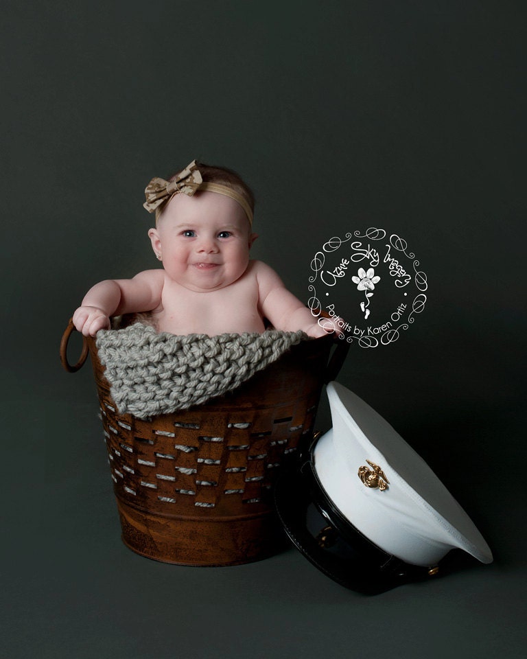 Prop Blanket gray grey knit newborn photography prop basket bucket bowl filler stuffer