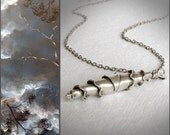 Romantic Metalwork Necklace Pendant - Feminine, Ruffle Artisan Silver