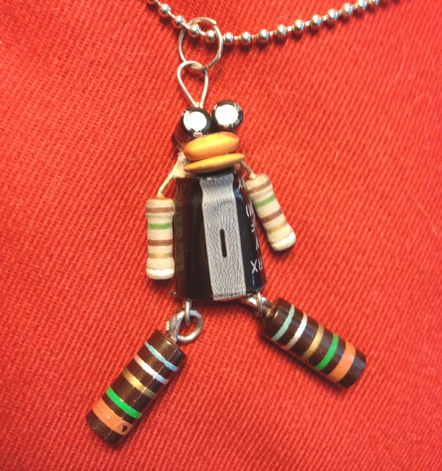 Earth Tone Robot Necklace
