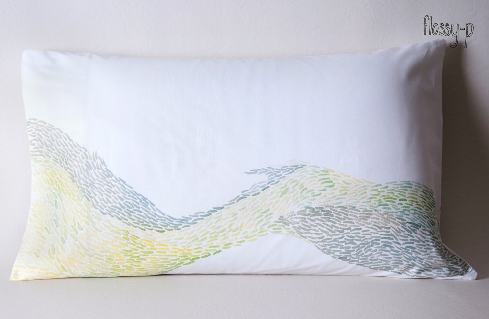 Adrift Pillowcase Set. Illustrated, Printed Pillowcase, Pair.