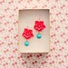 Red Flower Dangle Earrings