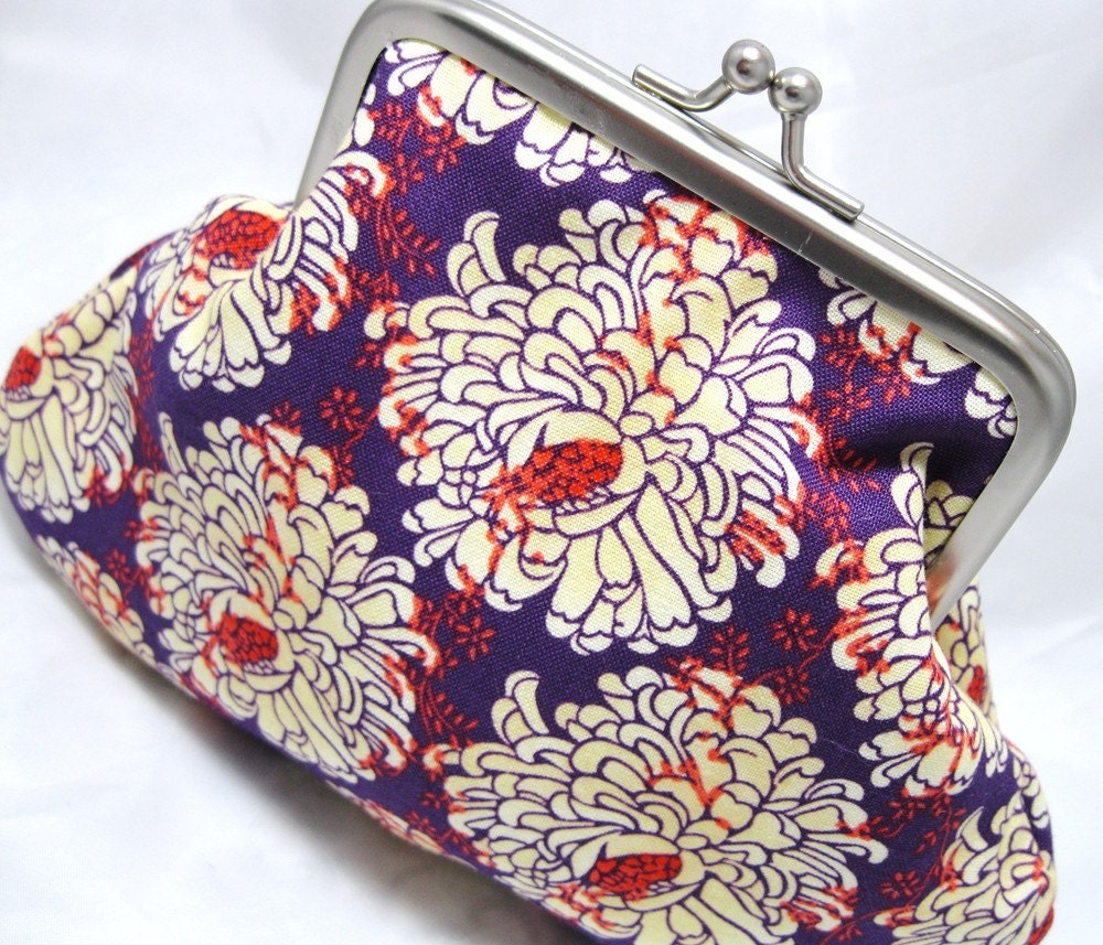 Pocket Purse Purple Mums