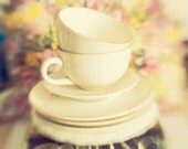 Fine Art Photography Floral Cups and Saucers 8x8 Print Modern Wall Decor Home Decor