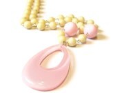 Lexi Necklace -- Pink and Cream Necklace