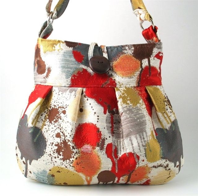 splash of colors  tote- messenger bag- diaper bag -purse- handbag- spring bag
