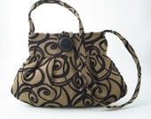 messenger  bag, handbag, purse, black and tan over the shoulder bag