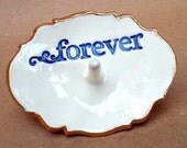Ceramic  Forever Ring Holder Blue