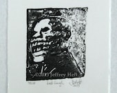 Linocut collograph collagraph relief printmaking original limited edition Momento Mori