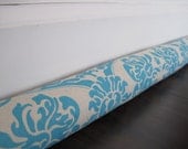 A Q U A damask draft guard, door draft stopper, draft snake