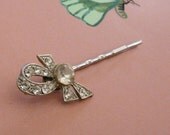 wrapped up bobbypin - vintage rhinestone bow