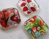Valentine Reds - Glass Magnet Set of 3 by Jenlo