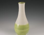 Vase Green - Groove Vase in Olive Green