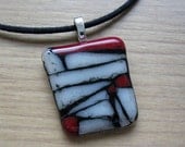 Fused glass Jewelry Pendant Mosaic art style contemporary