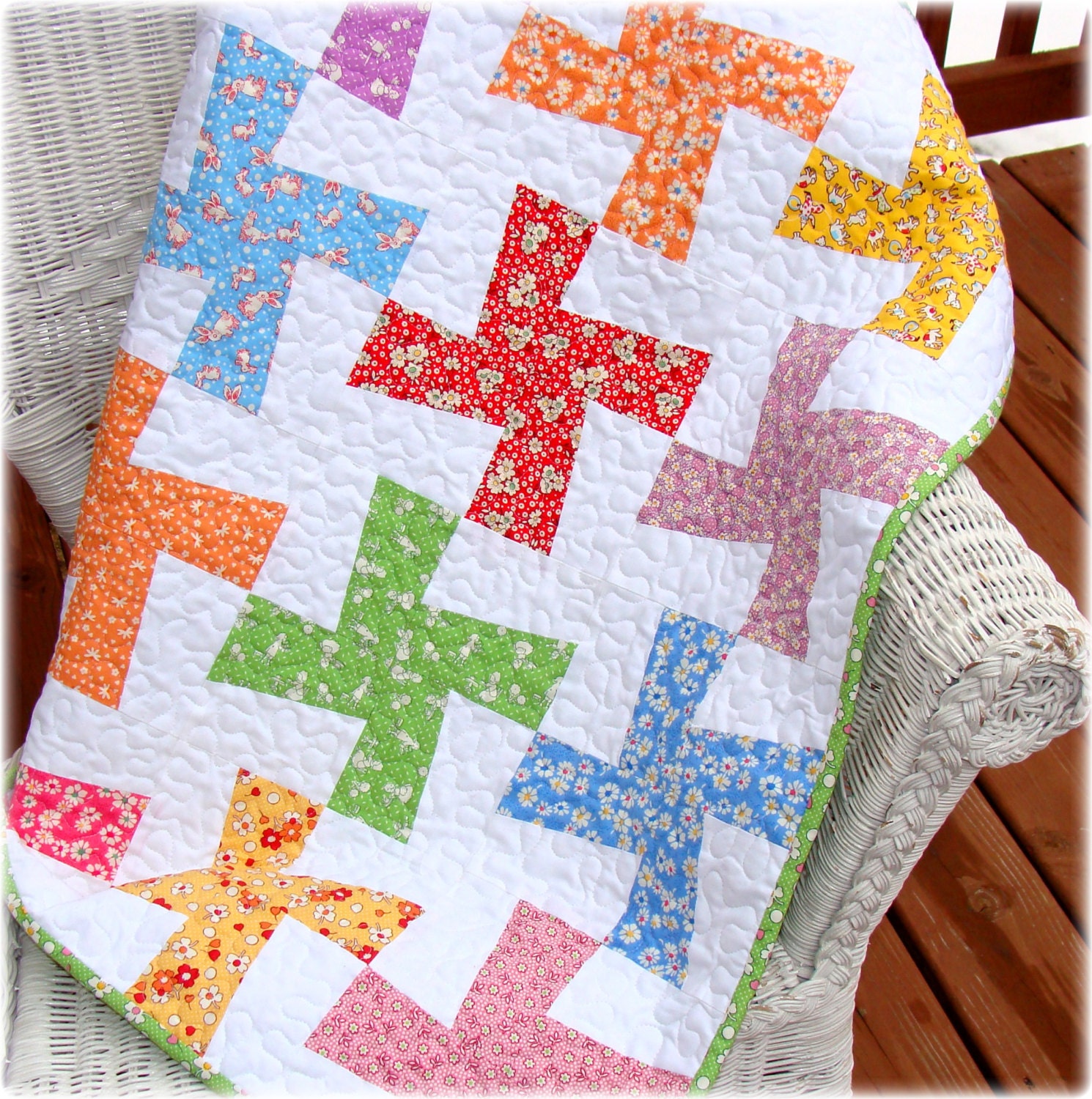 Baby Quilt Charming Windmills